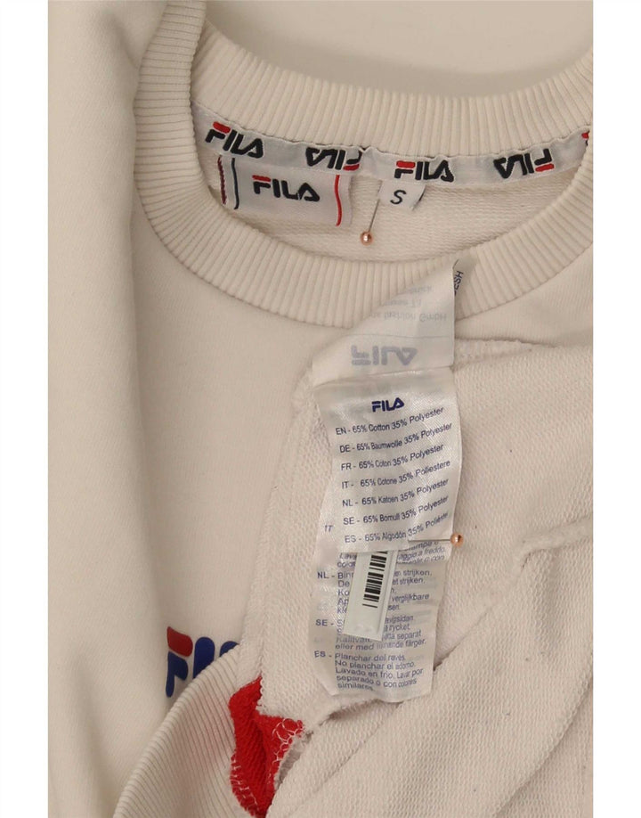 Bluza męska Fila, mała, biała, z blokami kolorów, bawełniana
