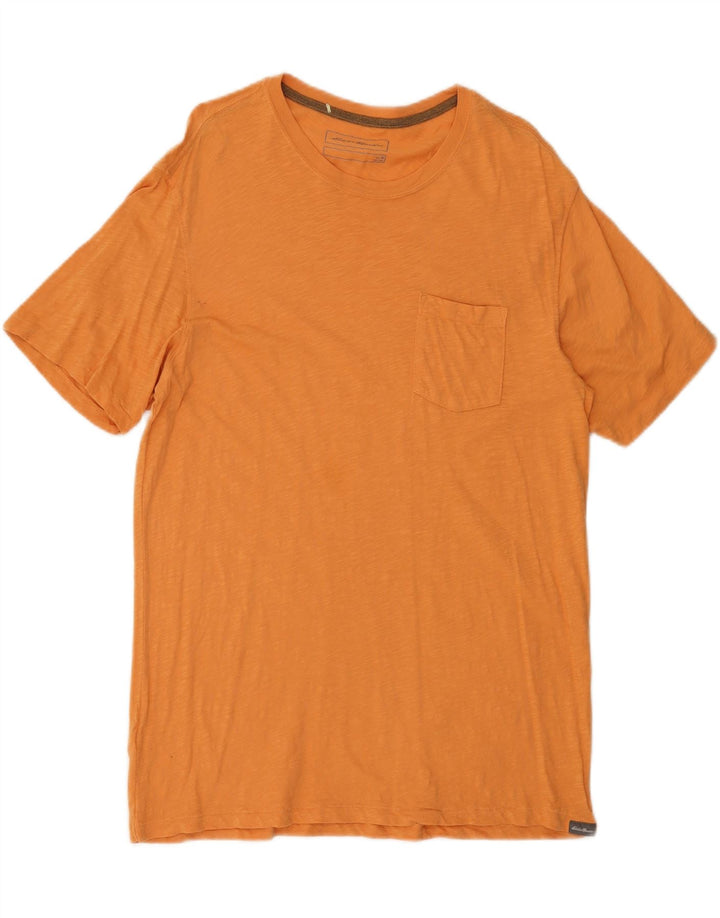 EDDIE BAUER Mens T-Shirt Top Medium Orange Cotton Vintage Eddie Bauer and Second-Hand Eddie Bauer from Messina Hembry 