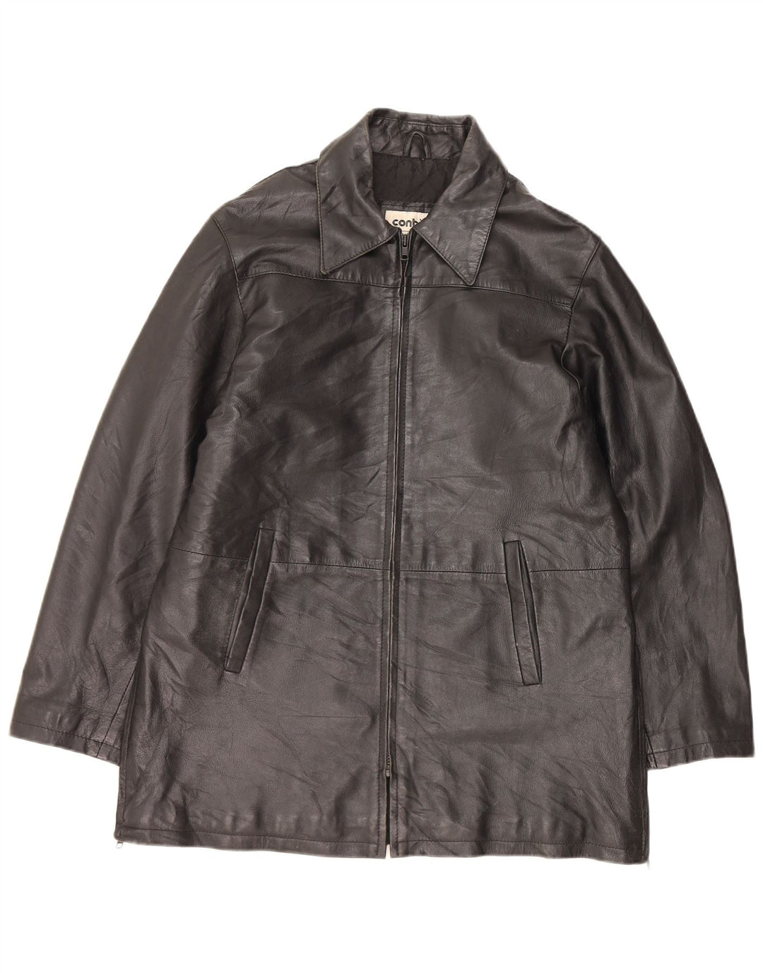 CONBIPEL Męska kurtka skórzana IT 44 XS Czarna skóra