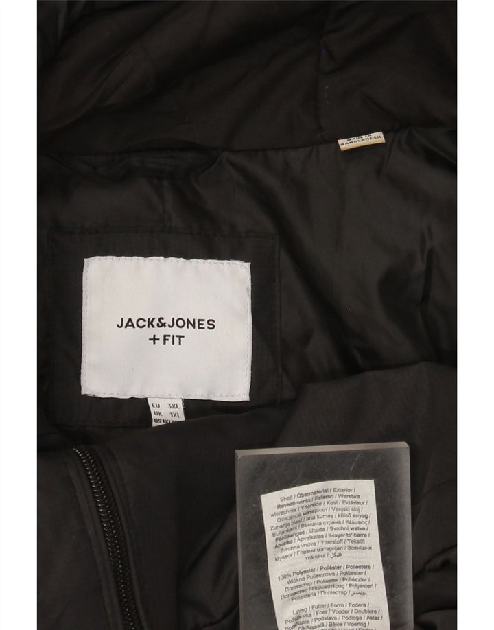Męska kurtka wiatrówka z kapturem Jack & Jones UK 42 XL, czarny poliester