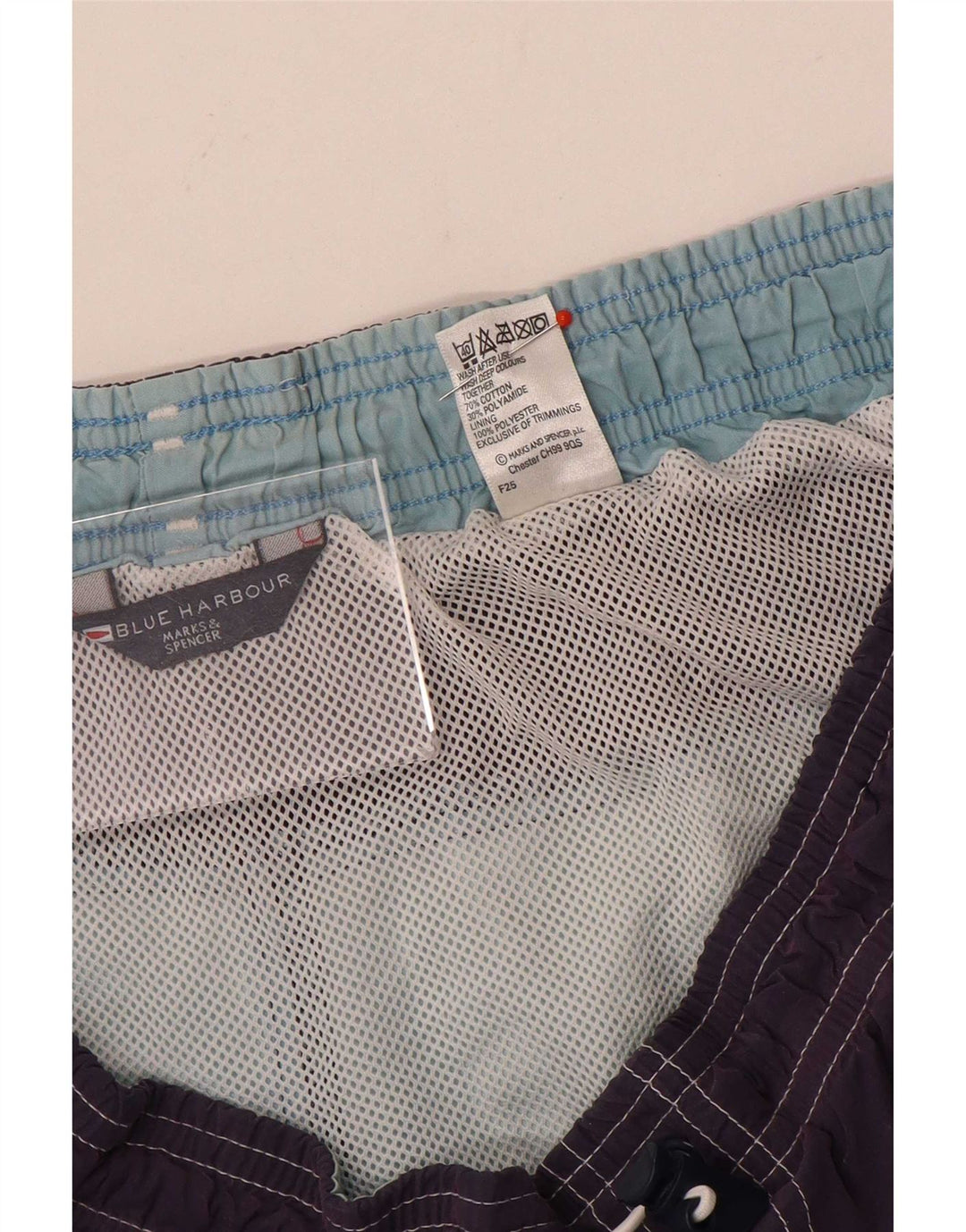Męskie spodenki kąpielowe Marks & Spencer Blue Harbor, duży fioletowy blok kolorów