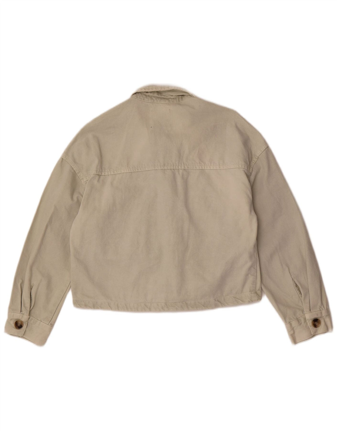 Damska kurtka jeansowa Zara Crop UK 10, mała, z białej bawełny