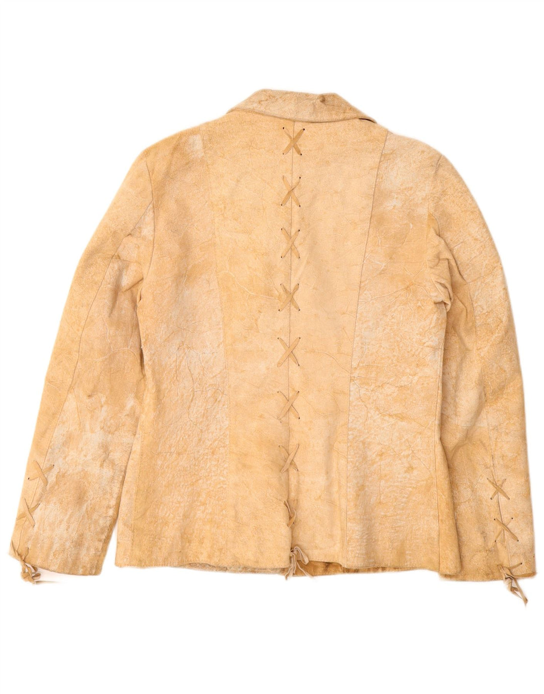 Zamszowa kurtka damska VINTAGE UK 12 w kolorze średniobeżowym