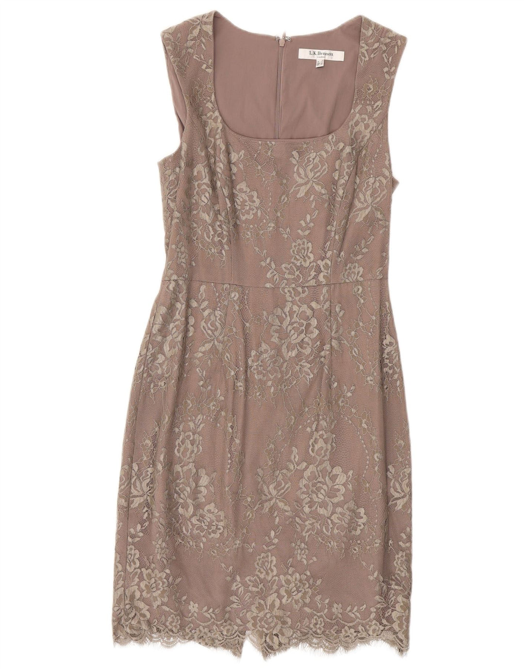 L.K. BENNETT damska sukienka bez rękawów UK 8, mały fioletowy kwiatowy nylon