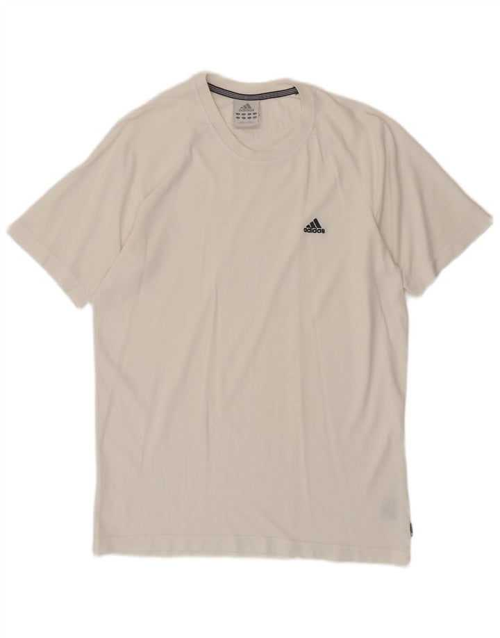 Adidas Męski T-Shirt Top Mały Off White Cotton