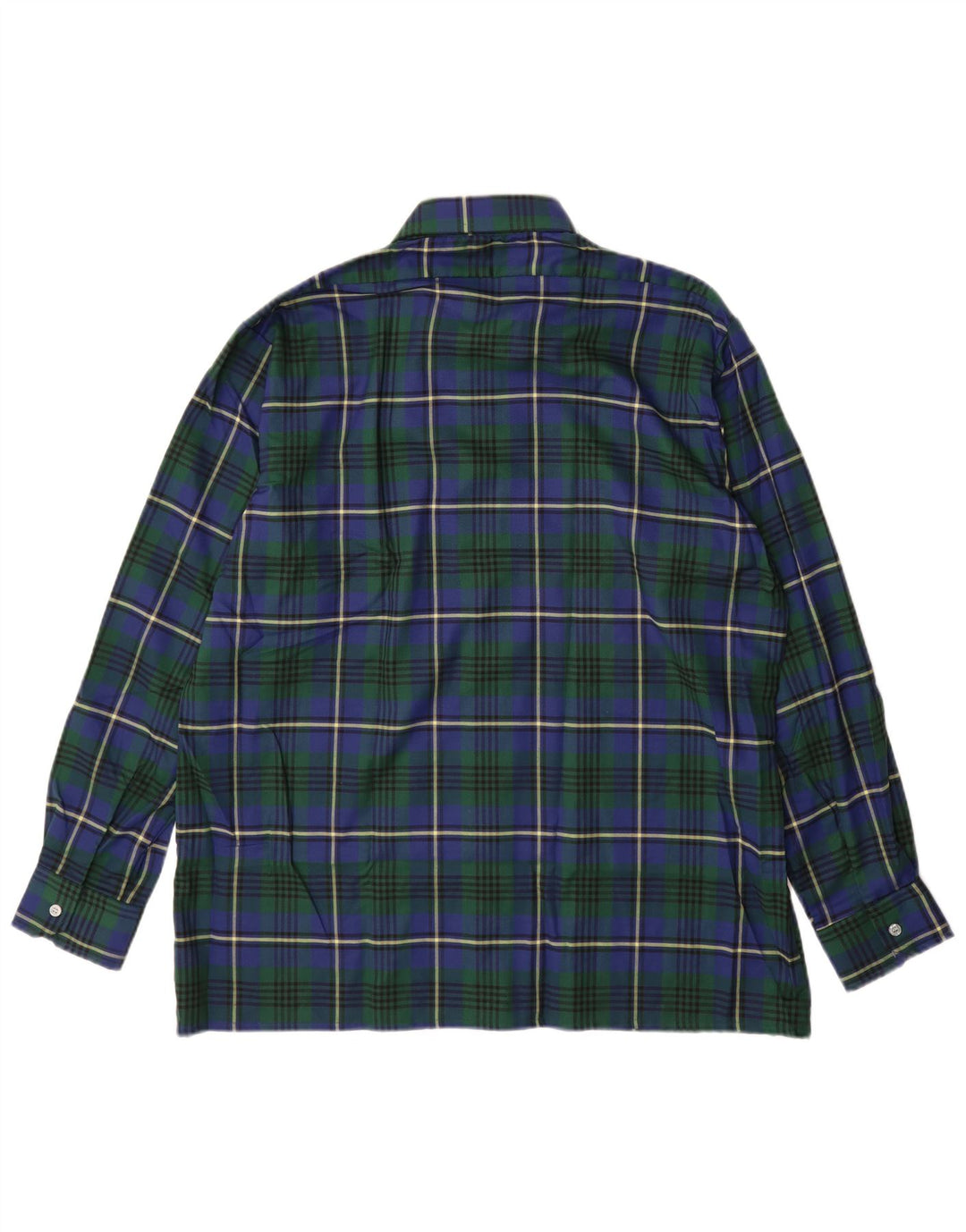 Męska koszula flanelowa w stylu vintage, rozmiar 43 XL, poliester w niebieską kratkę