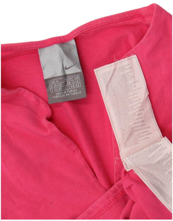 Damski T-shirt Nike o krótkim kroju, UK 10/12, średni różowy, bawełniany