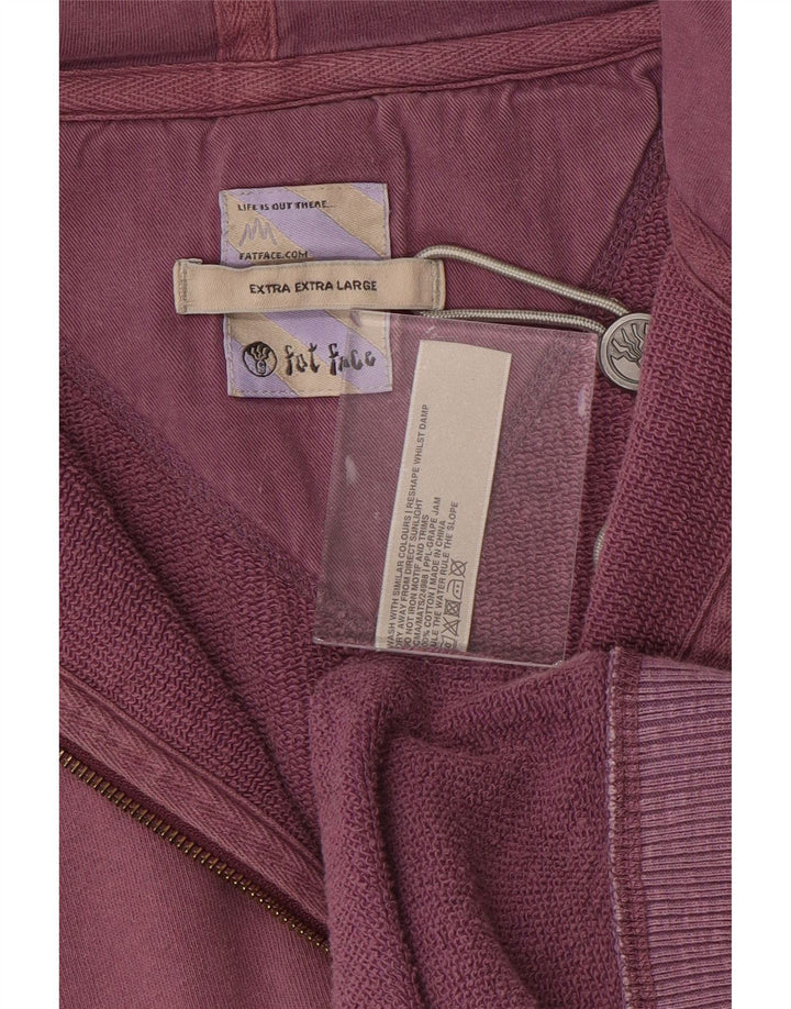 Męski sweter z kapturem i zamkiem FAT FACE 2XL, fioletowa bawełna