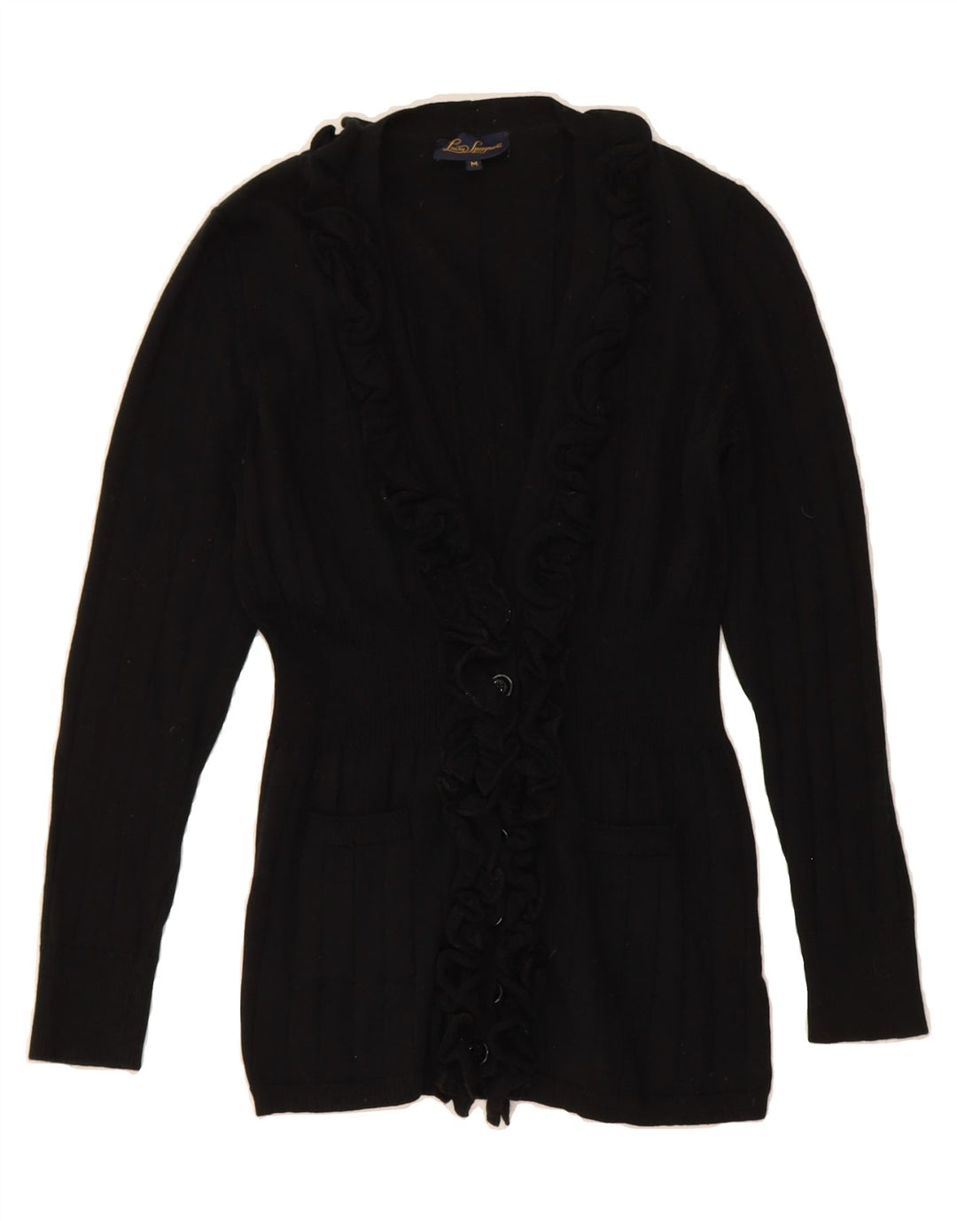 LUISA SPAGNOLI Womens Cardigan Sweater UK 12 Medium Black Wool Vintage Luisa Spagnoli and Second-Hand Luisa Spagnoli from Messina Hembry 