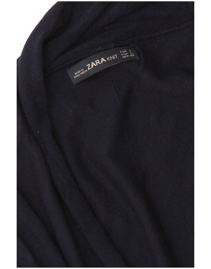 Sweter damski Zara Open Cardigan UK 14, duży, granatowy