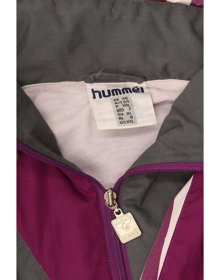 Hummel Męska bluza dresowa z grafiką Top Jacket 2XL Fioletowy blok kolorów