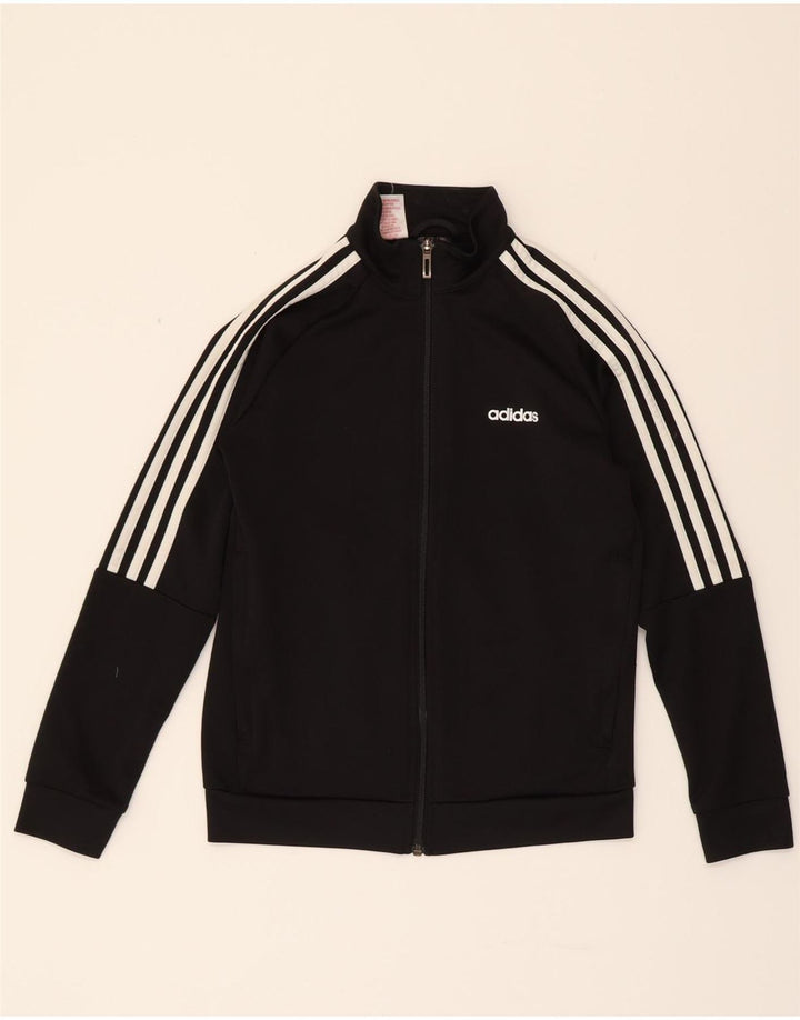 ADIDAS Boys Climalite Tracksuit Top Jacket 11-12 Years Black Polyester Vintage Adidas and Second-Hand Adidas from Messina Hembry 