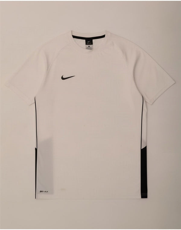 T-shirt męski Nike Dri Fit Top UK 42/44 Duży biały poliester z blokami kolorów