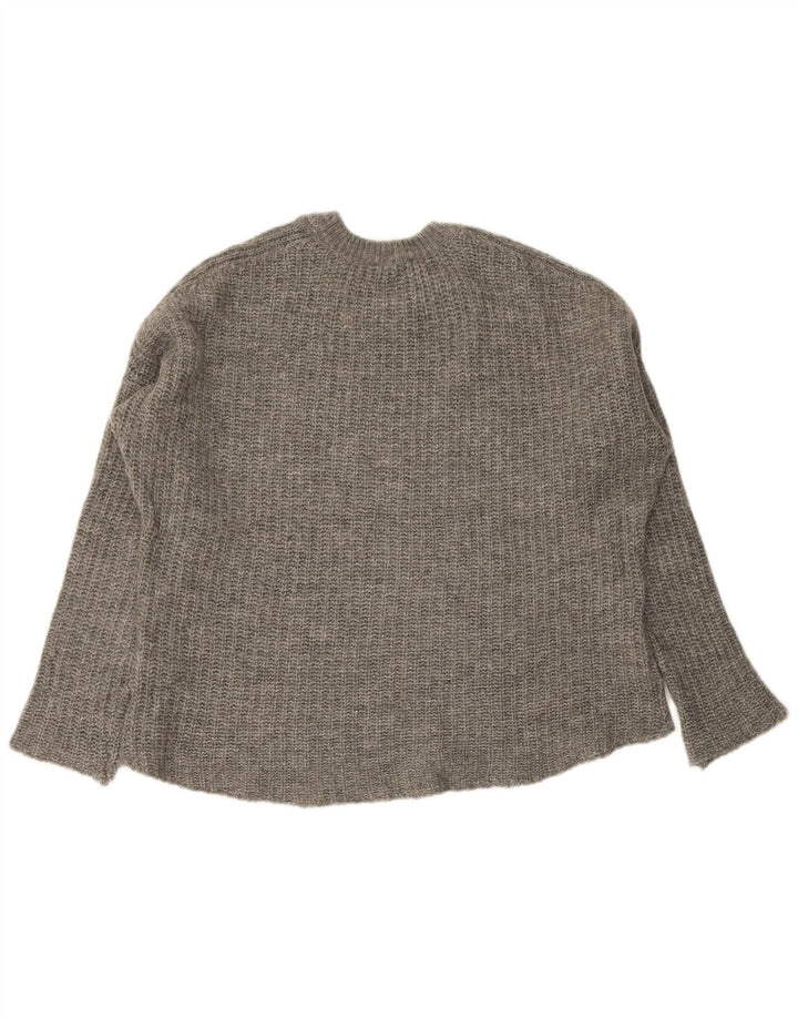 Damski sweter oversize Zara z okrągłym dekoltem UK 14, średni szary