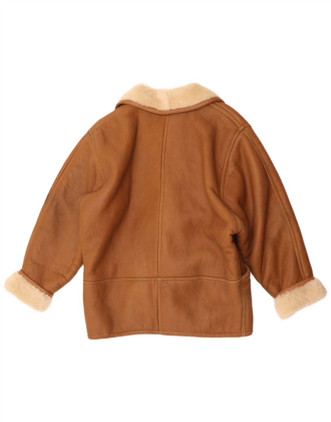 Vintage damska kurtka shearling UK 18 XL brązowa