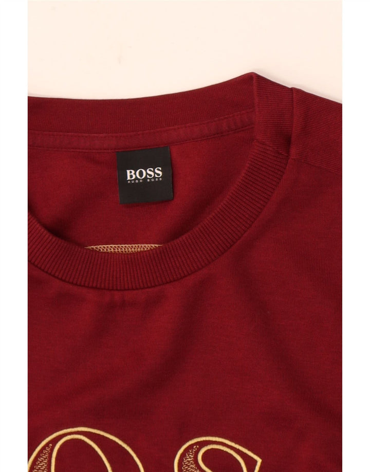 Męska bluza z grafiką Hugo Boss w kolorze średniego burgunda