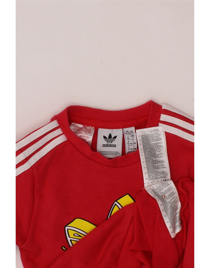 Bluza chłopięca ADIDAS z grafiką, 18-24 miesięcy, różowa, bawełniana
