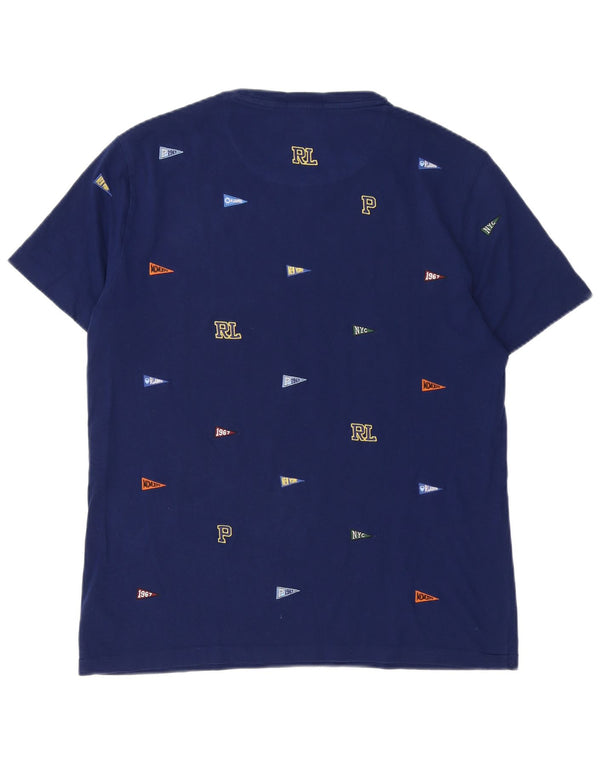 Polo Ralph Lauren Męski T-shirt z grafiką o dopasowanym kroju, duży, granatowy