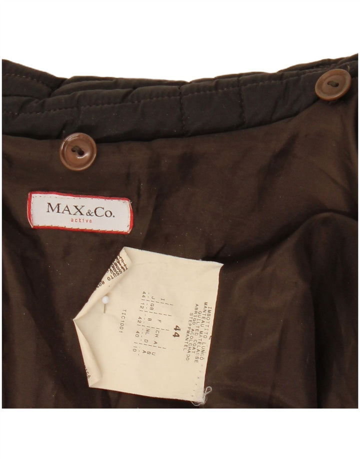 Damski płaszcz ocieplany Max & Co. UK 12, średni brązowy poliester
