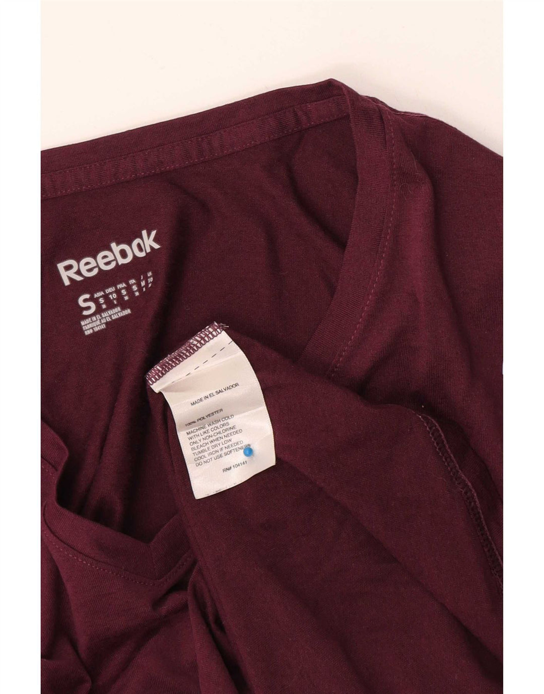 T-shirt damski Reebok Top UK 10 Small Burgundowy poliester
