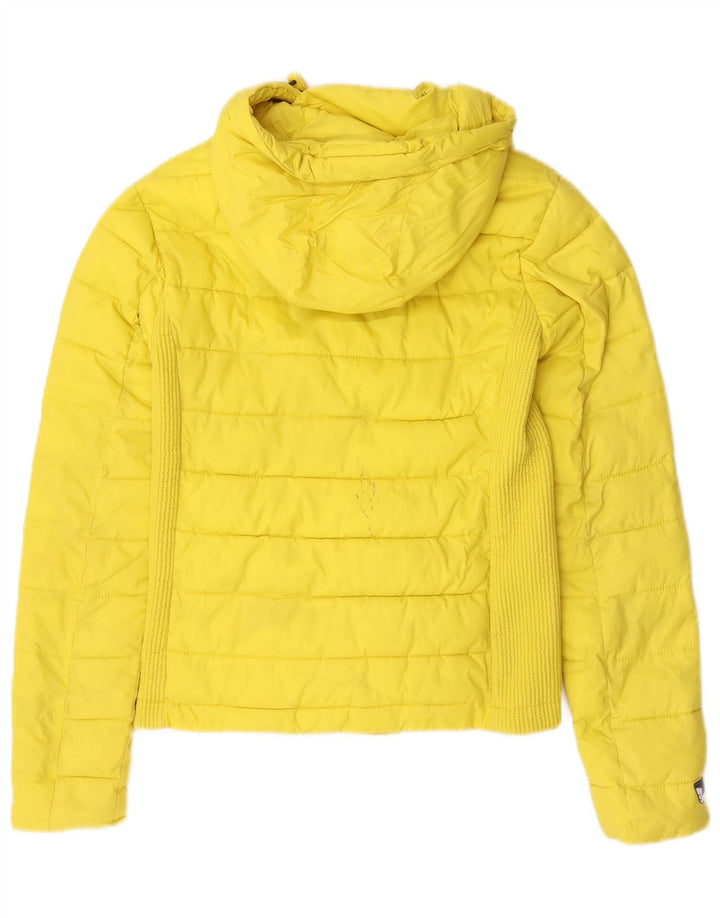 Damska ocieplana kurtka z kapturem Superdry UK 10, mała, żółta, poliester