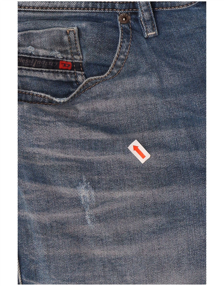 Diesel Męskie Thommer Distressed Slim Skinny Jeans W31 L32 Niebieskie bawełniane