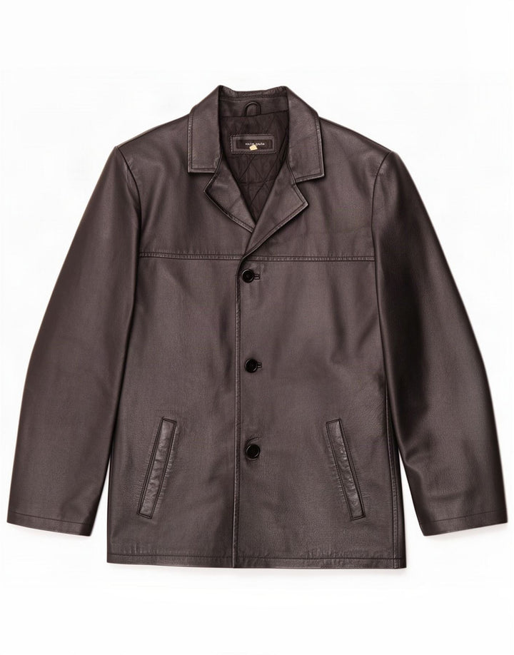 Vintage męska kurtka skórzana IT 46 Small Black