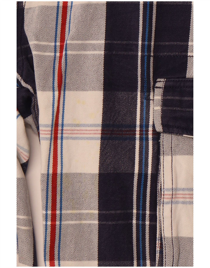 CREW CLOTHING Męskie szorty cargo średnie W32, bawełniana, granatowa krata