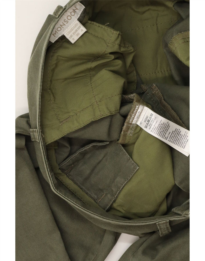 Damskie spodnie typu chino MONSOON UK 8 Small W28 L28 Khaki Cotton