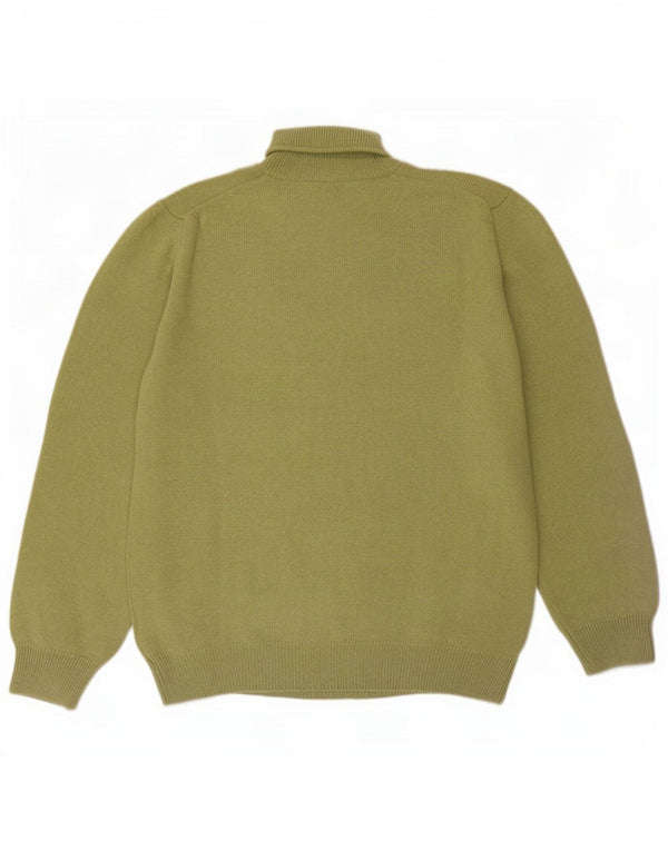 Henry Cottons Mens Roll Neck Jumper Sweater XL Green Virgin Wool