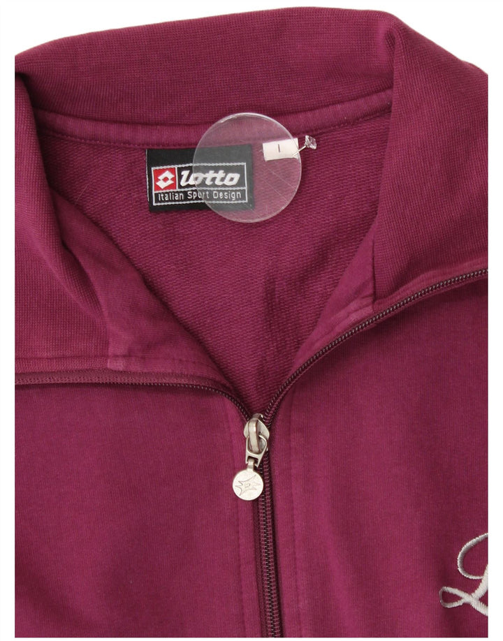 Damska kurtka dresowa Lotto Graphic UK 14, duża, bordowa bawełna