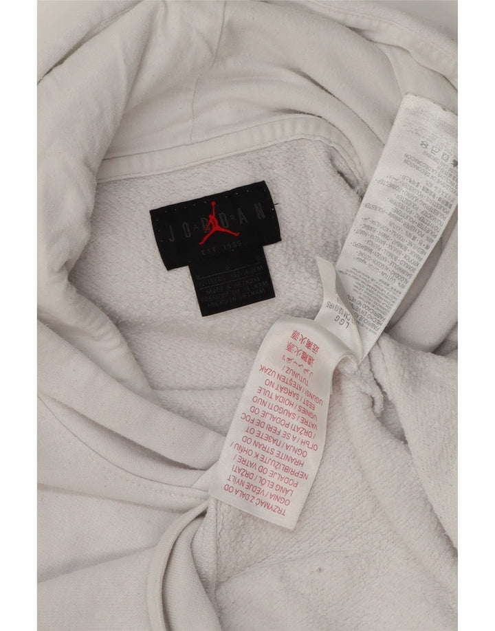 Chłopięcy sweter z kapturem JORDAN 12-13 lat, duży, biały, bawełniany