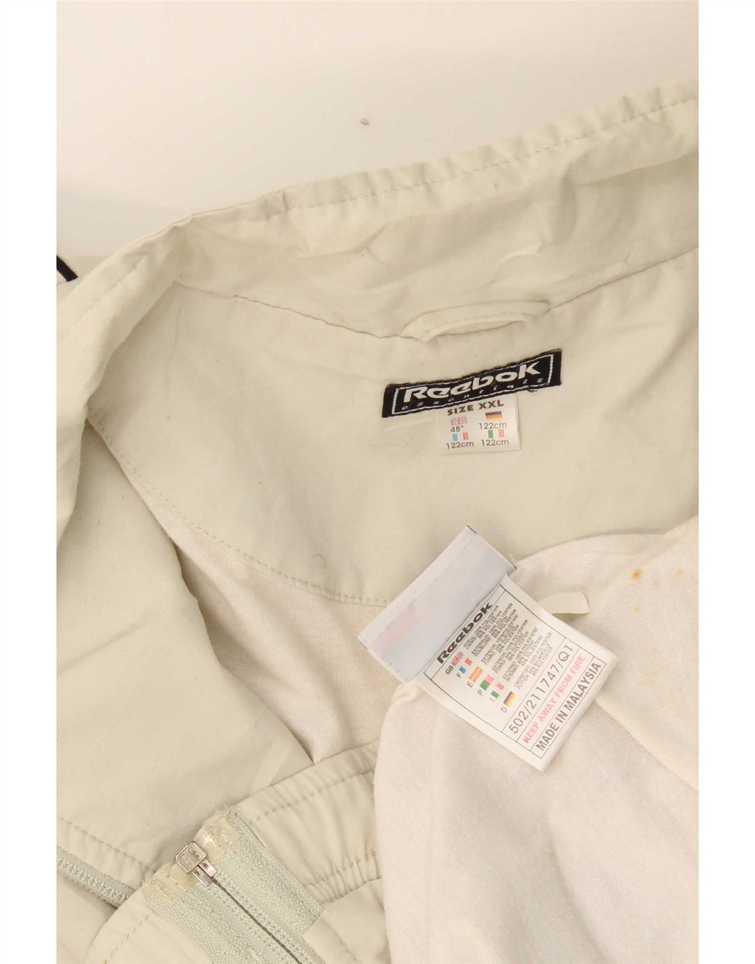 Męska kurtka dresowa Reebok 2XL, biały poliester