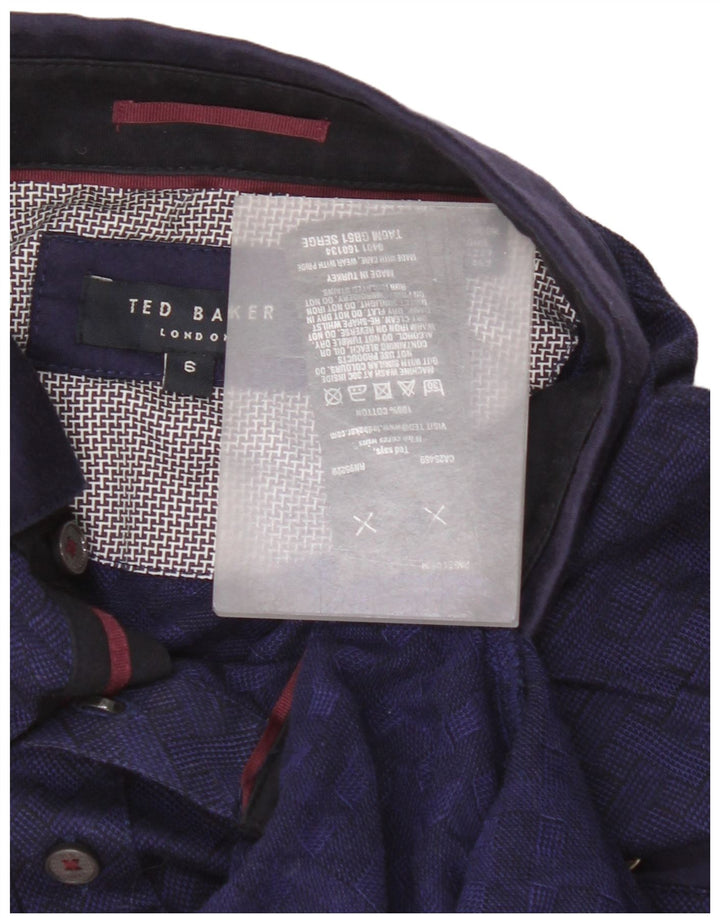 Męska koszulka polo Ted Baker, rozmiar 6, 2XL, bawełniana, granatowa w kratkę