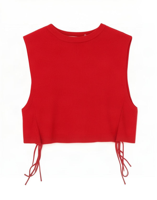 Damska bluzka bez rękawów Zara Crop Top UK 8 Small Red