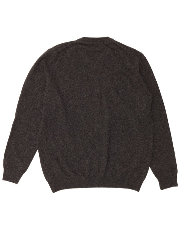 Męski sweter Barbour z dekoltem w kształcie litery V, 2XL, szara wełna