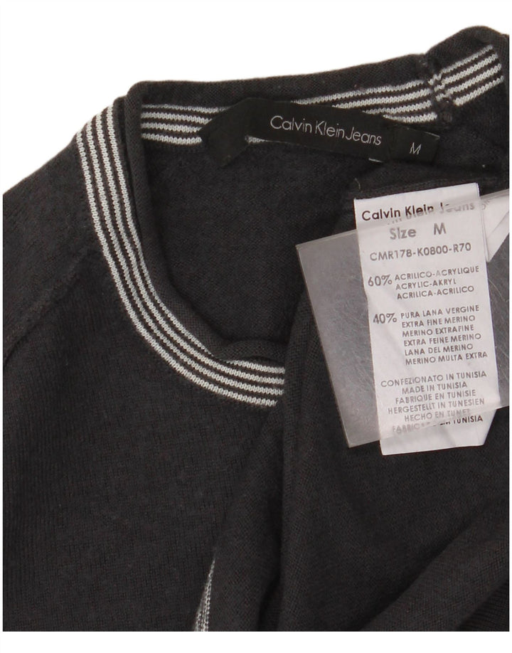 Damski sweter z okrągłym dekoltem CALVIN KLEIN JEANS UK 10 Small Grey