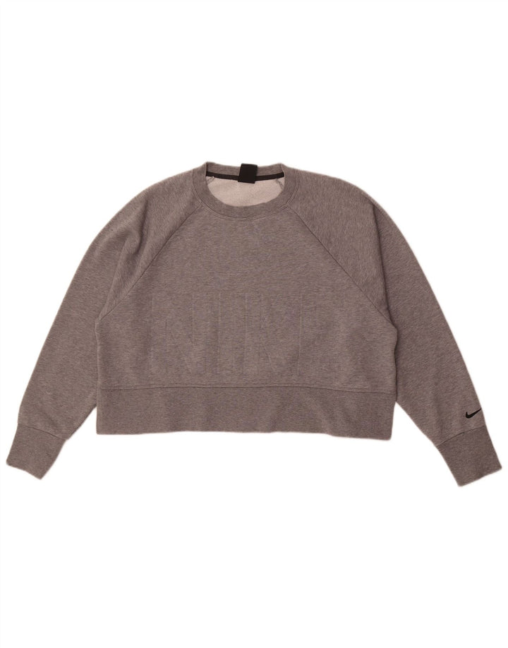 Damska bluza dresowa Nike Dri Fit Graphic Oversize UK 14, średnia szarość