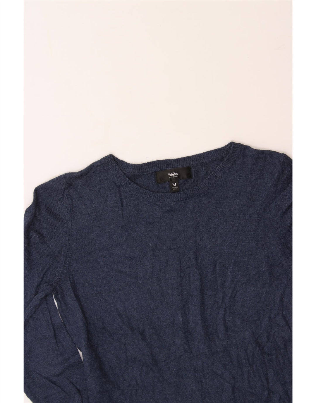 MOSSIMO Womens Boat Neck Jumper Sweater UK 12 Medium Navy Blue Nylon Vintage Mossimo and Second-Hand Mossimo from Messina Hembry 