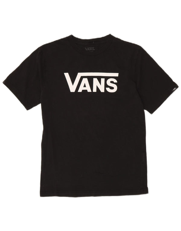 Damski T-shirt VANS o klasycznym kroju z grafiką, UK 14, duży, czarny, bawełniany