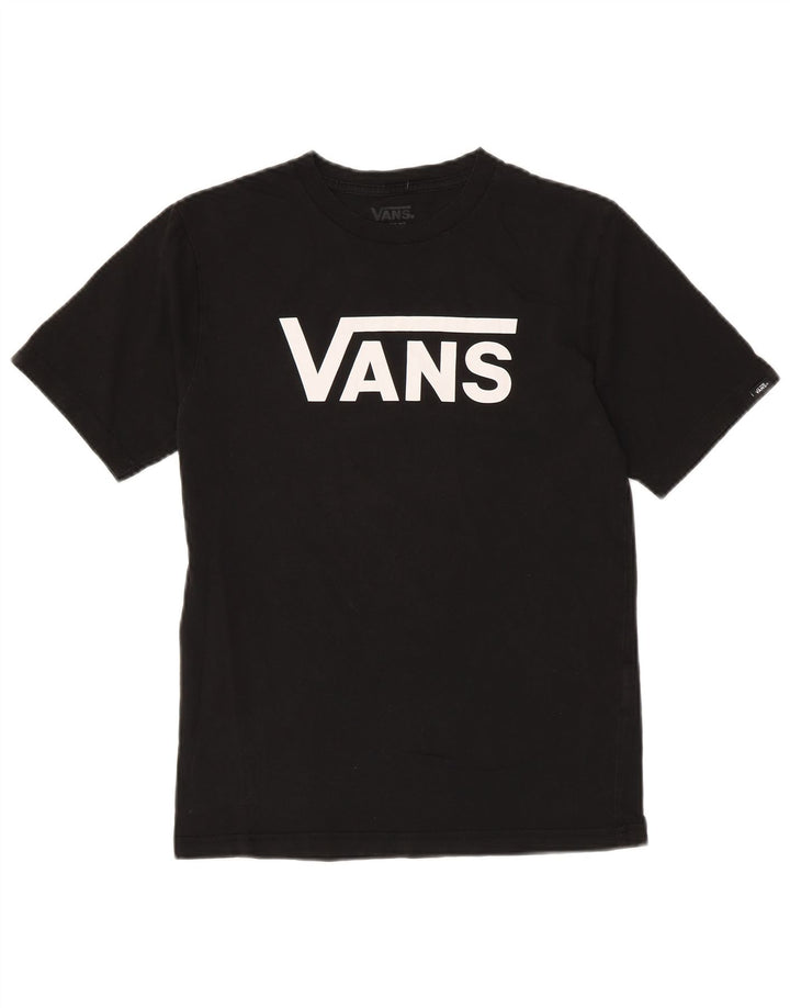 Damski T-shirt VANS o klasycznym kroju z grafiką, UK 14, duży, czarny, bawełniany