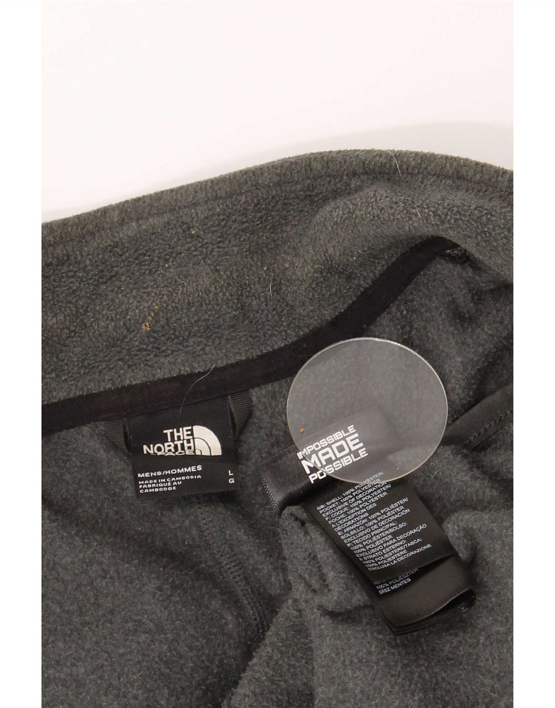 Męska kurtka polarowa The North Face Liner UK 40, duża, szara, z poliestru