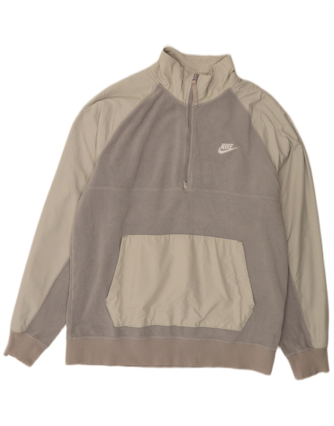 Męski sweter polarowy Nike z zamkiem błyskawicznym, duży, szary poliester