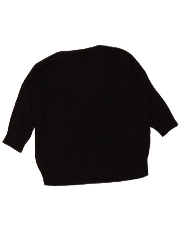 Damski sweter rozpinany Zara z rękawem 3/4 UK 10 Small, czarna wiskoza