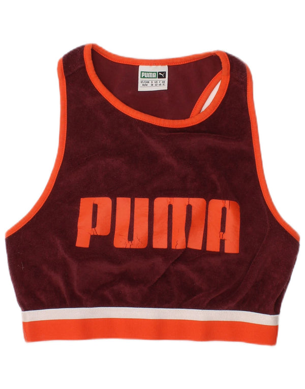 Damski krótki top Puma Terry Cloth Graphic UK 12 Medium Burgundy Sports
