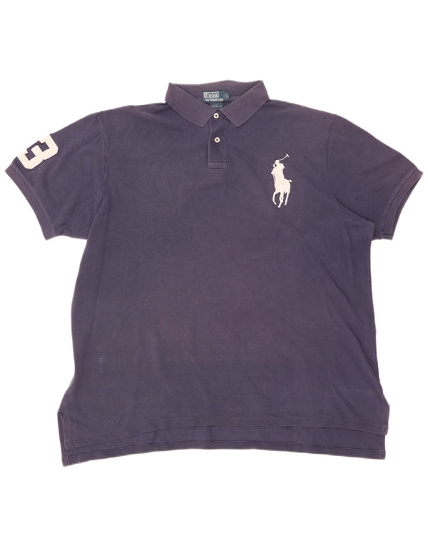 Polo Ralph Lauren Męska koszulka polo z grafiką na wymiar, 2XL, granatowa, bawełniana