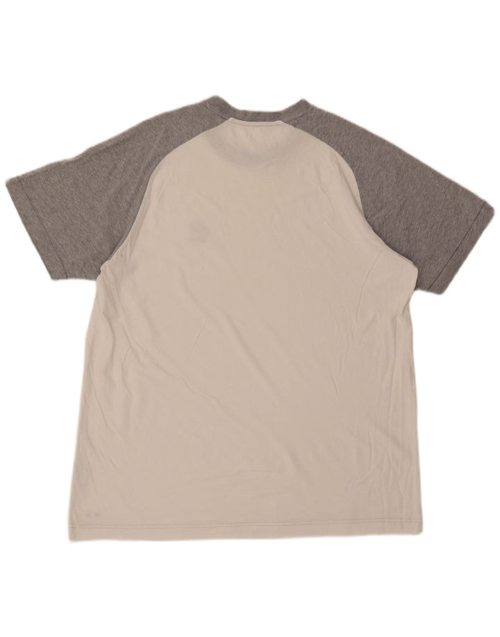 T-shirt męski LOTTO Top UK 46/46 3XL Biała bawełna z blokami kolorów