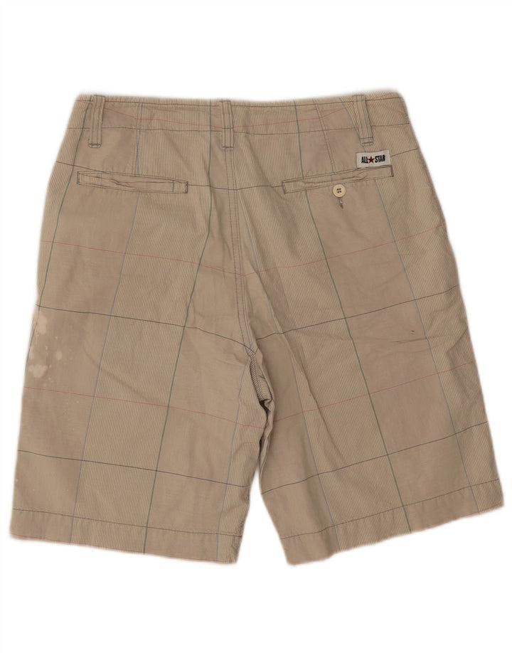 Męskie spodenki Chino Converse Small W28 w beżową kratę, bawełniane