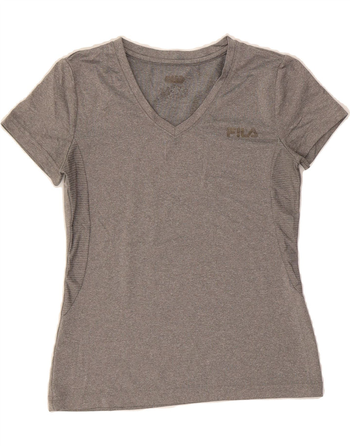 FILA Womens T-Shirt Top UK 8 Small Grey Vintage Fila and Second-Hand Fila from Messina Hembry 