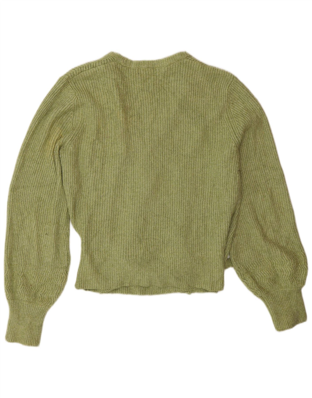 Marks & Spencer Damski sweter rozpinany UK 14, średni zielony, bawełniany